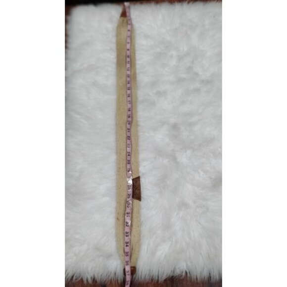 Woven Straw Elastic Belt With Brown Leather Accents - Picture 10 of 10